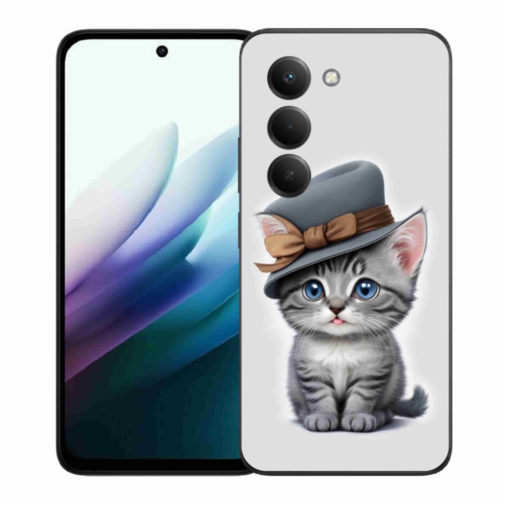 Gelový kryt mmCase na Xiaomi Redmi 15 4G/5G 171mm - kotě s kloboukem