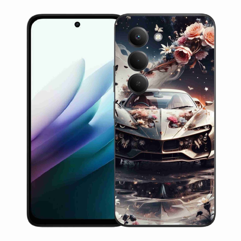 Gelový kryt mmCase na Xiaomi Redmi 15 4G/5G 171mm - květinový sportovní vůz