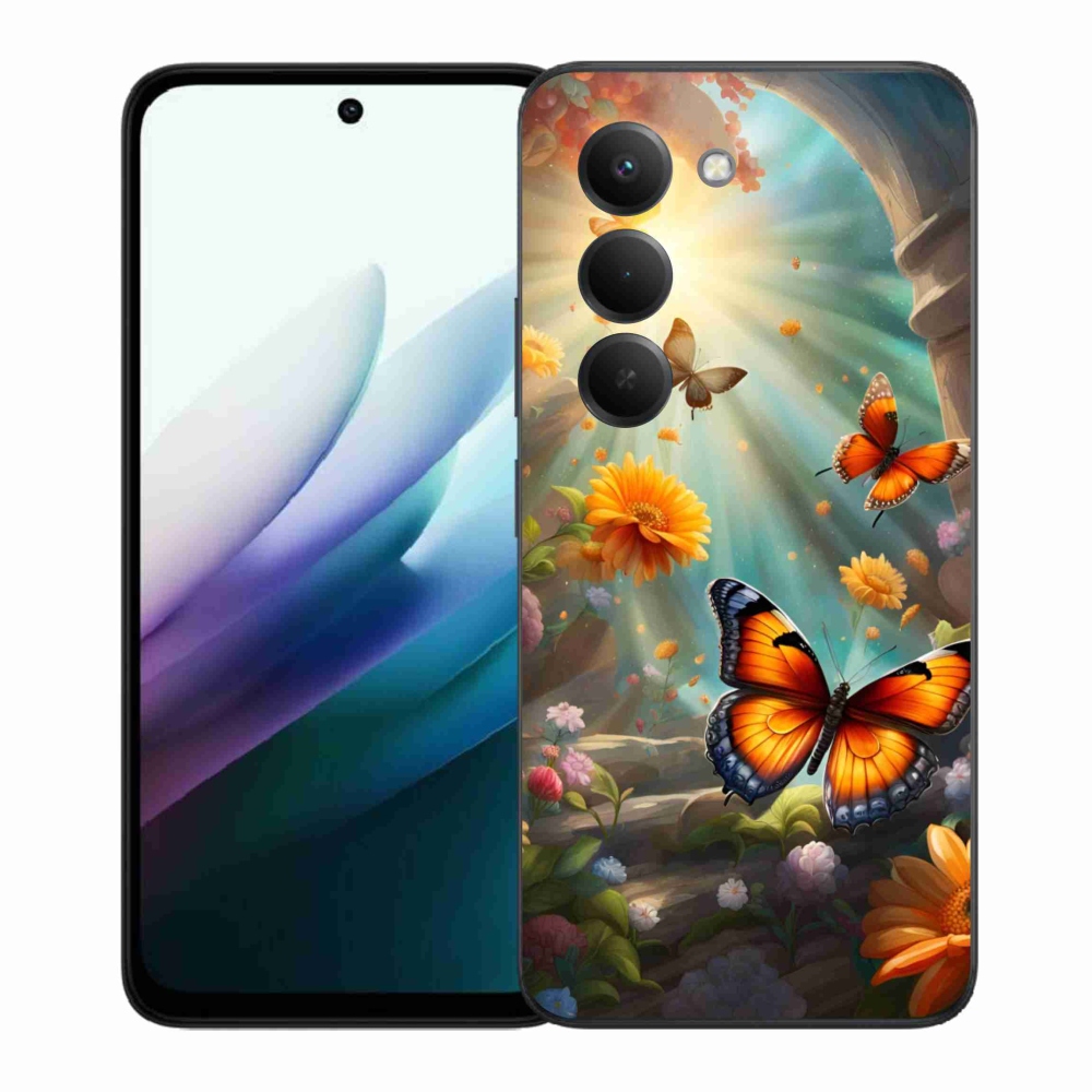 Gelový kryt mmCase na Xiaomi Redmi 15 4G/5G 171mm - motýlí zahrada 2