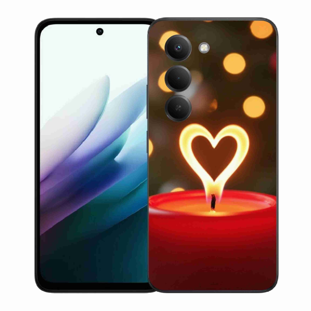 Gelový kryt mmCase na Xiaomi Redmi 15 4G/5G 171mm - srdce z plamene