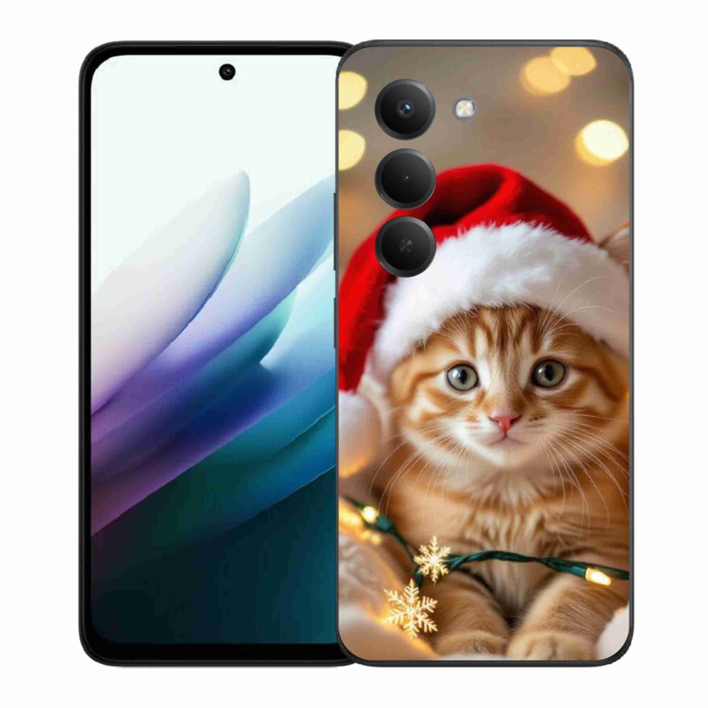 Gelový kryt mmCase na Xiaomi Redmi 15 4G/5G 171mm - vánoční kotě