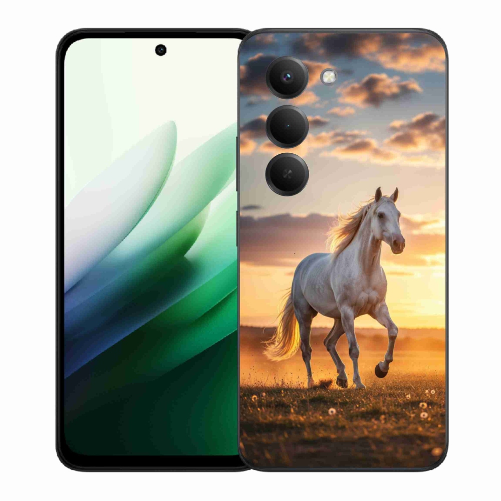 Gelový kryt mmCase na Xiaomi Redmi 15 5G (169mm) - běžící bílý kůň 2