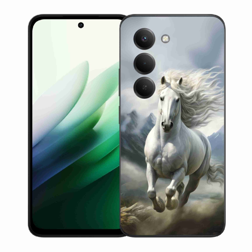 Gelový kryt mmCase na Xiaomi Redmi 15 5G 169mm - běžící bílý kůň 3