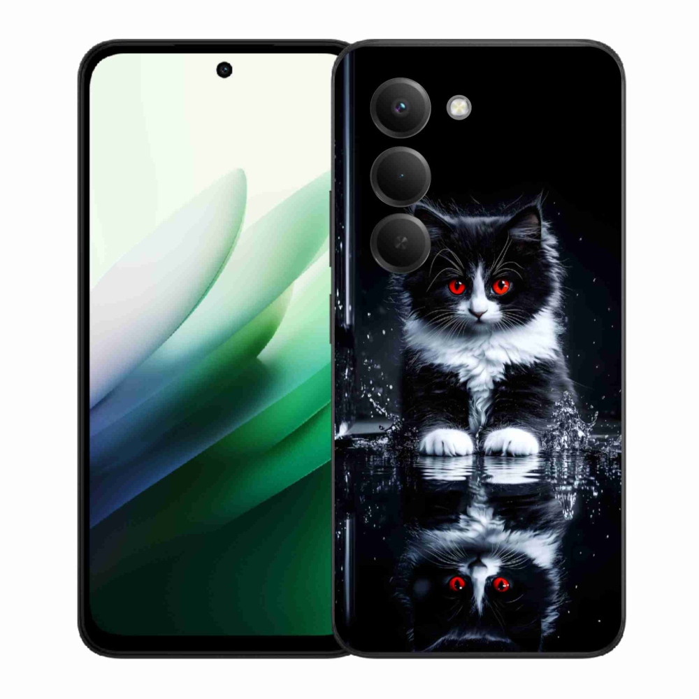 Gelový kryt mmCase na Xiaomi Redmi 15 5G (169mm) - černobílé kotě