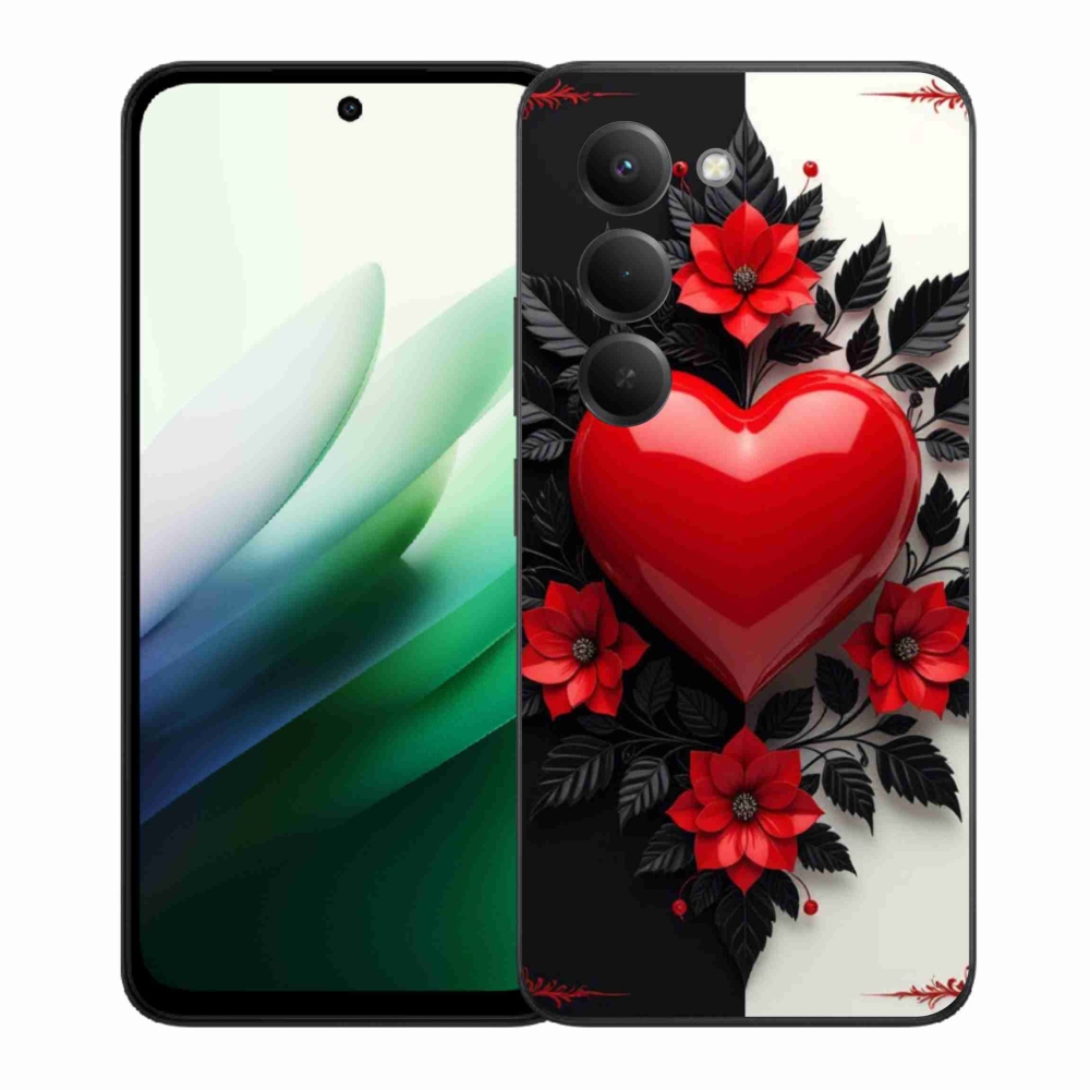 Gelový kryt mmCase na Xiaomi Redmi 15 5G (169mm) - červené srdce