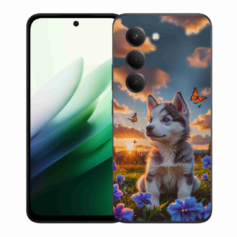 Gelový kryt mmCase na Xiaomi Redmi 15 5G 169mm - husky při západu slunce
