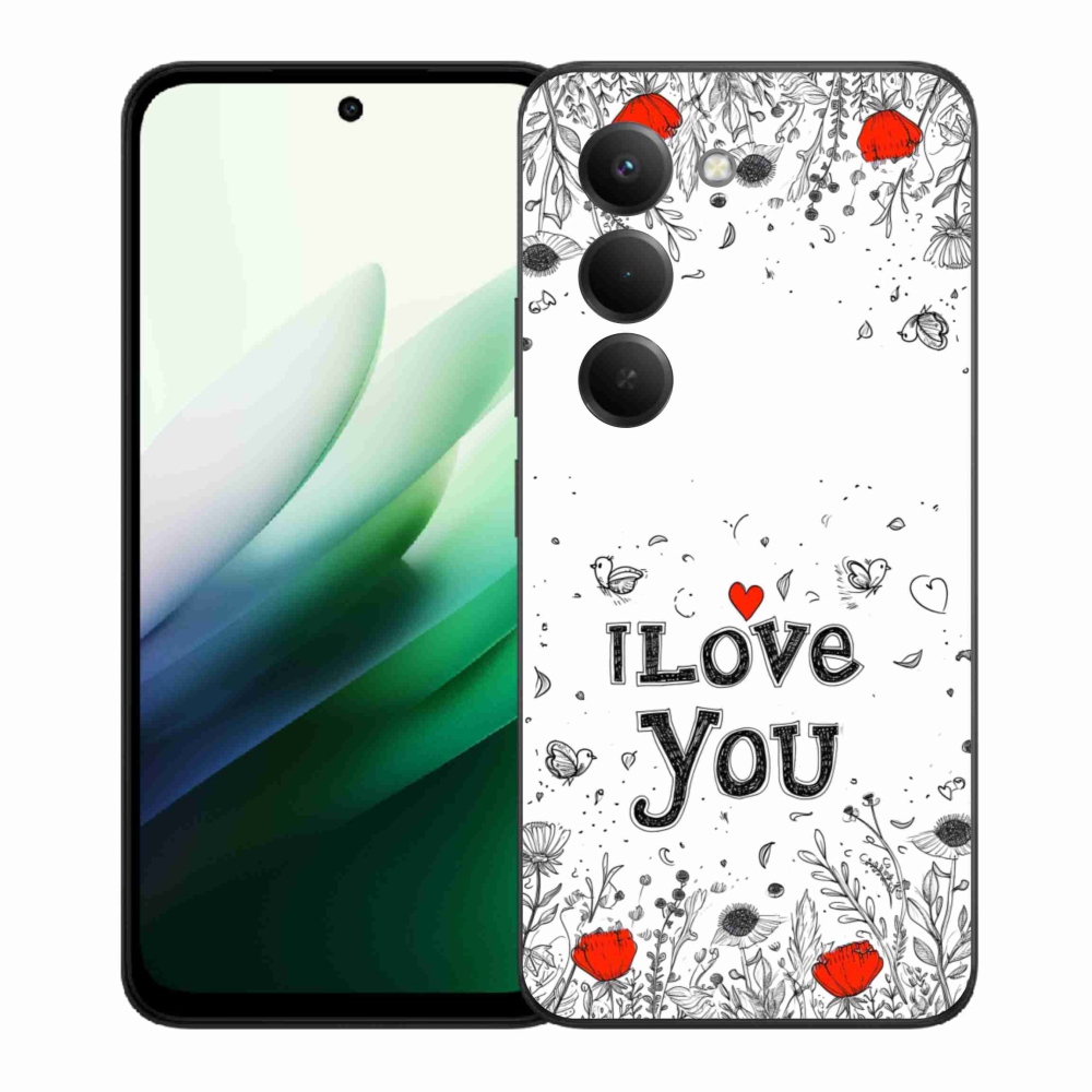Gelový kryt mmCase na Xiaomi Redmi 15 5G (169mm) - I love you bílé pozadí
