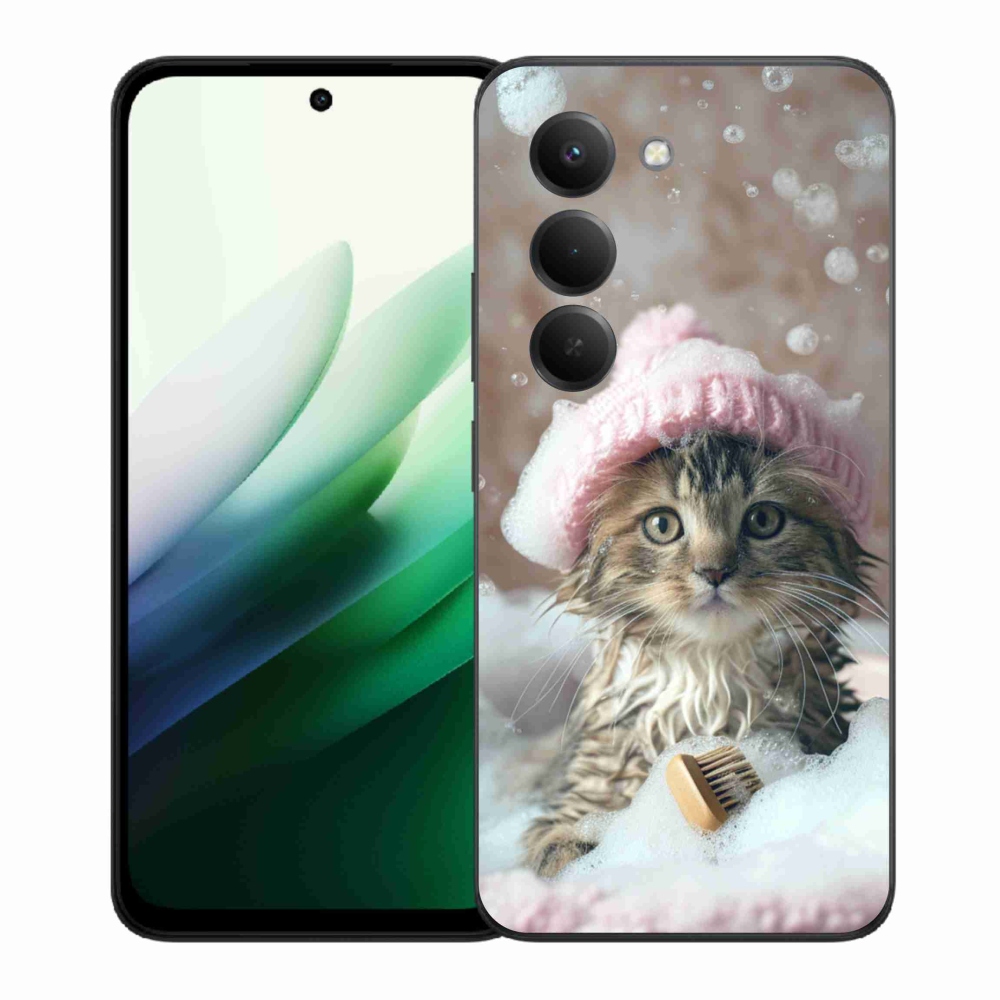 Gelový kryt mmCase na Xiaomi Redmi 15 5G (169mm) - kotě a koupel