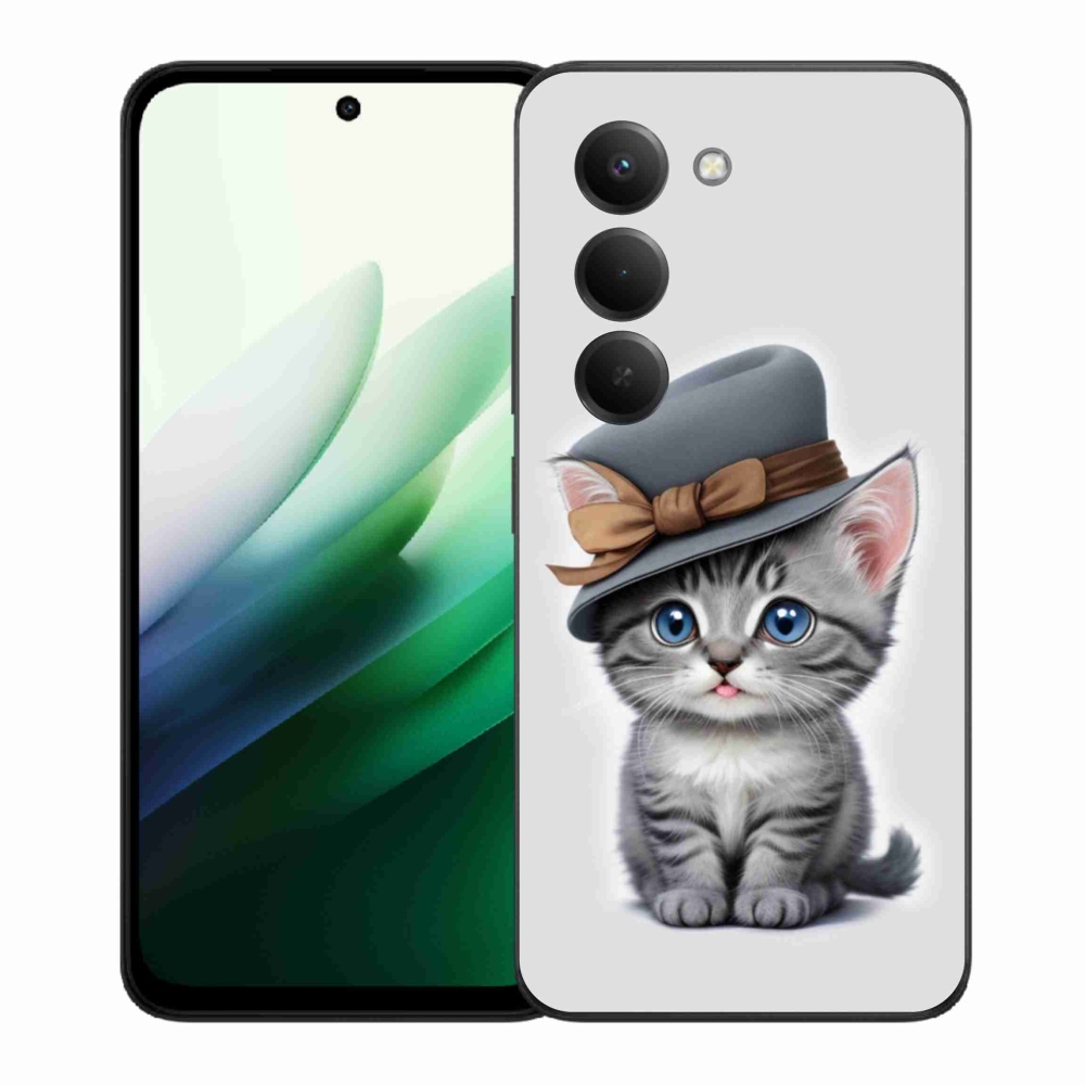 Gelový kryt mmCase na Xiaomi Redmi 15 5G (169mm) - kotě s kloboukem