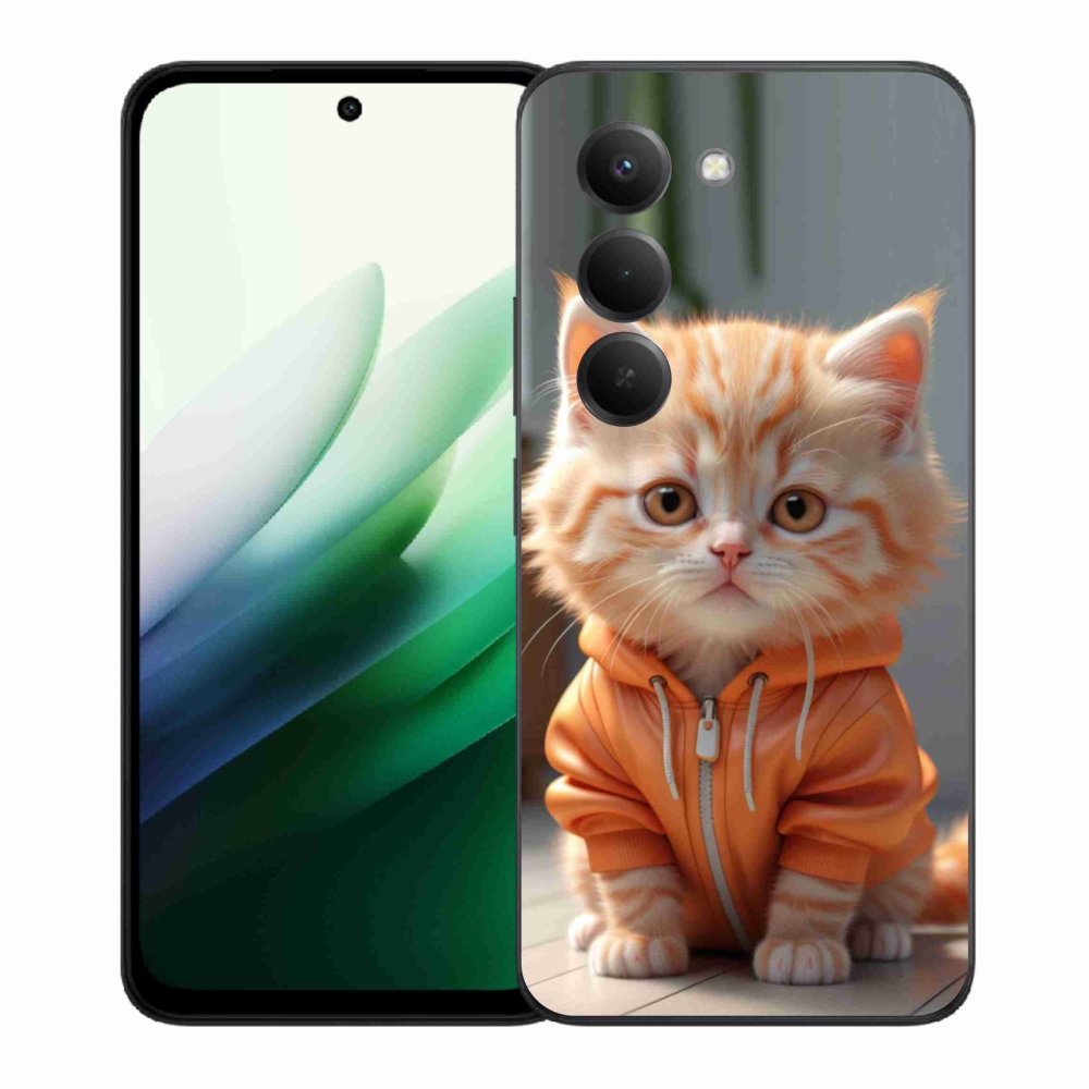 Gelový kryt mmCase na Xiaomi Redmi 15 5G (169mm) - kotě v mikině