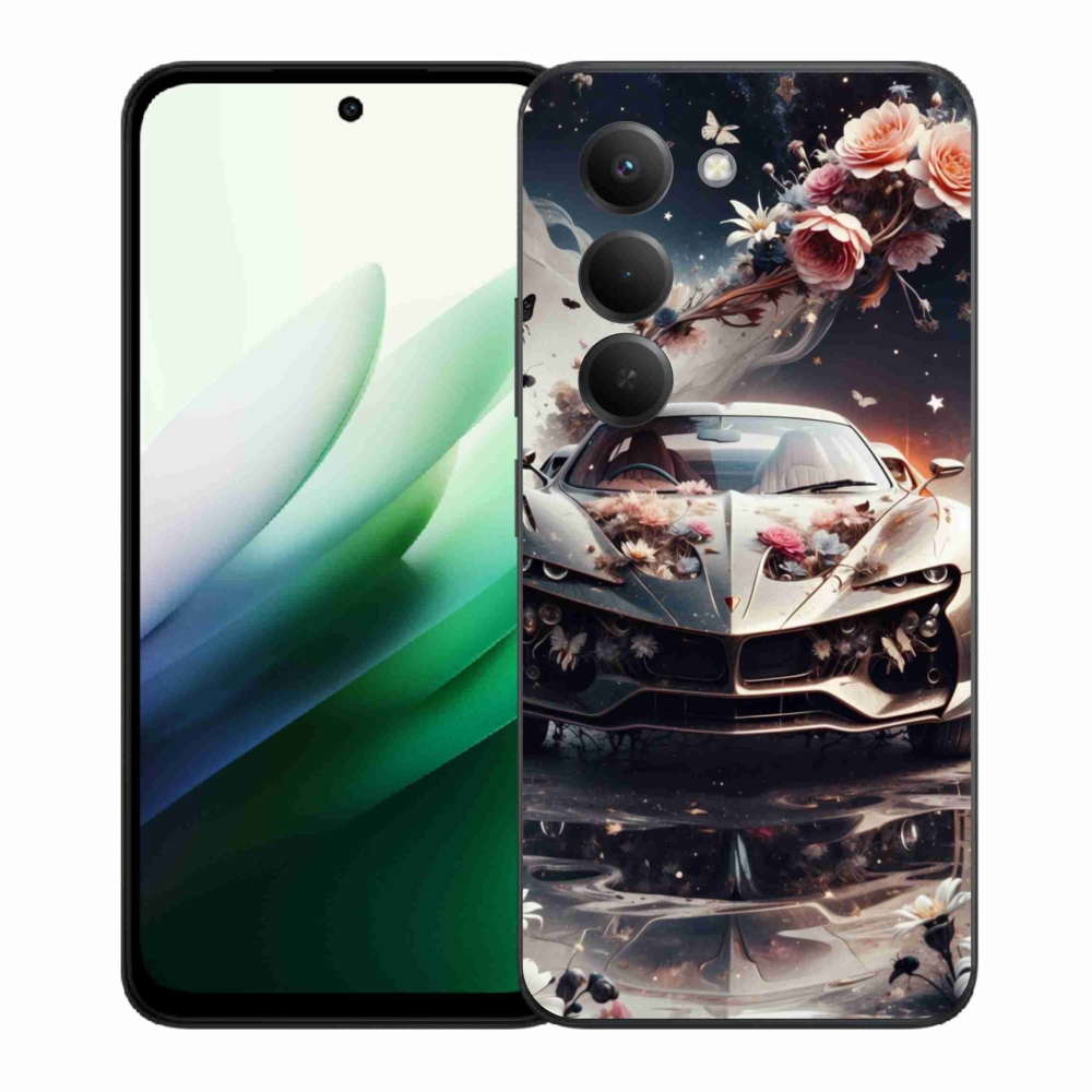 Gelový kryt mmCase na Xiaomi Redmi 15 5G (169mm) - květinový sportovní vůz