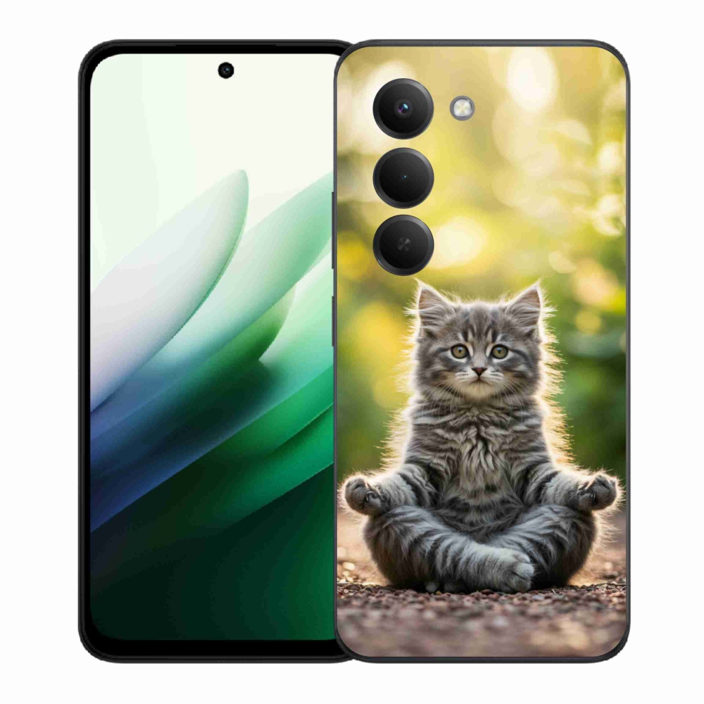 Gelový kryt mmCase na Xiaomi Redmi 15 5G (169mm) - meditující kotě