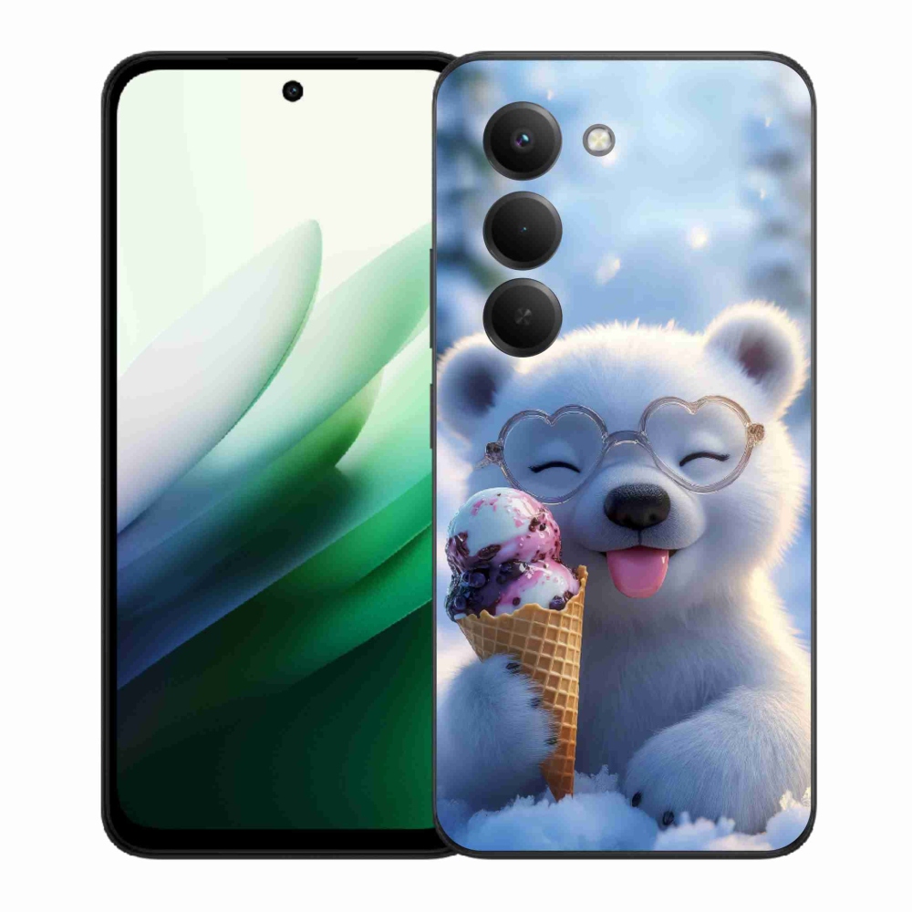Gelový kryt mmCase na Xiaomi Redmi 15 5G 169mm - medvídek se zmrzlinou