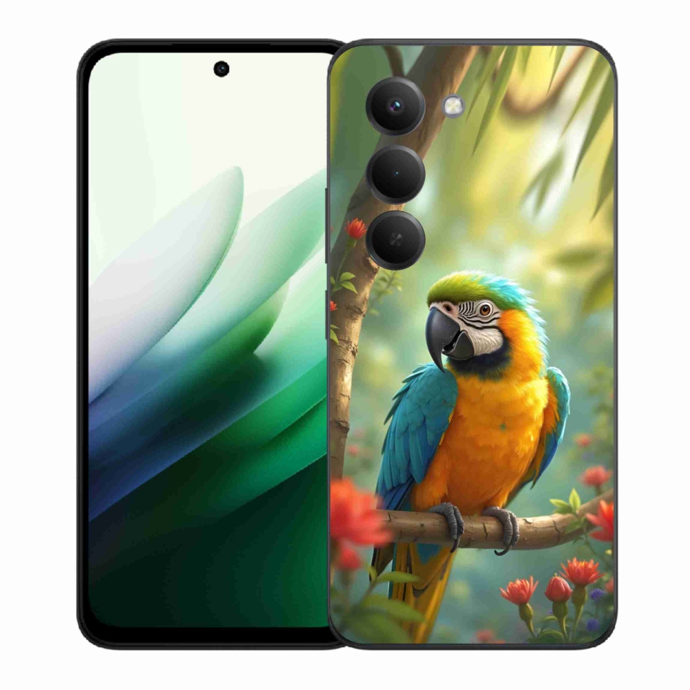 Gelový kryt mmCase na Xiaomi Redmi 15 5G 169mm - papoušek ara modrožlutá