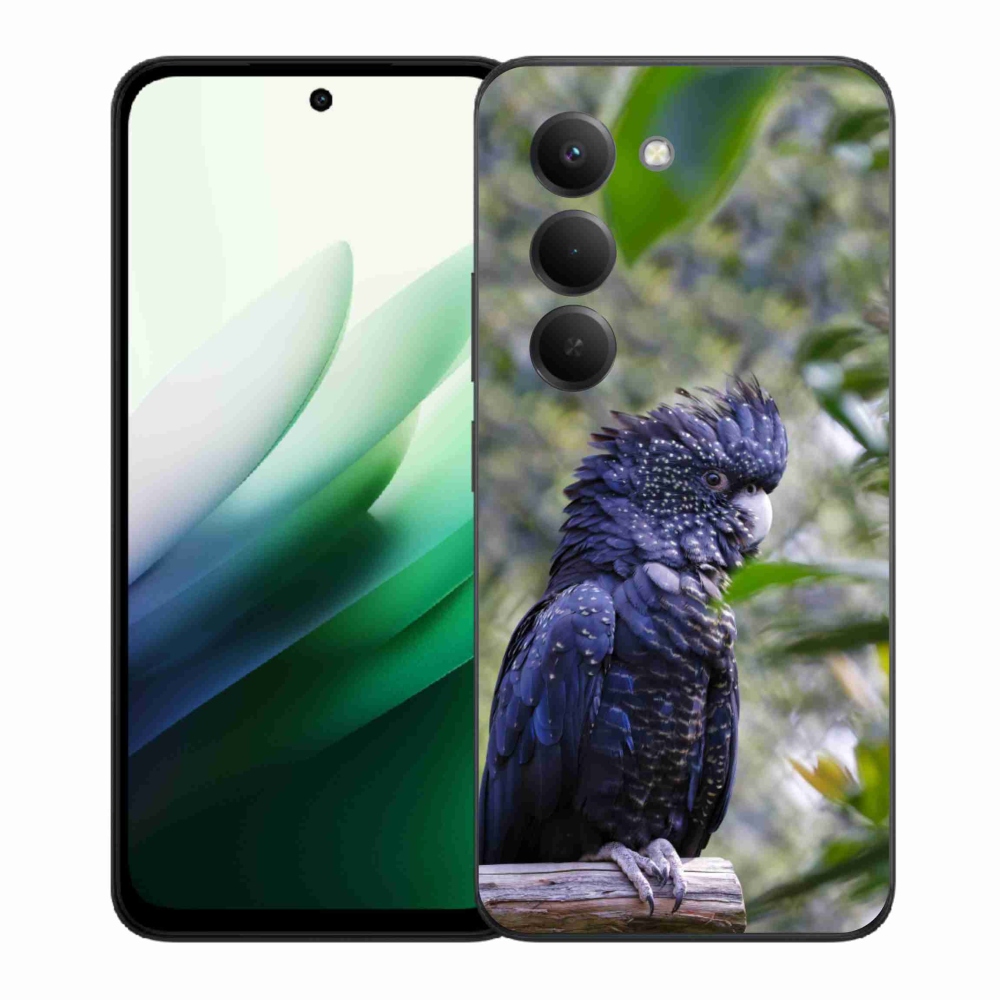 Gelový kryt mmCase na Xiaomi Redmi 15 5G 169mm - papoušek kakadu černý
