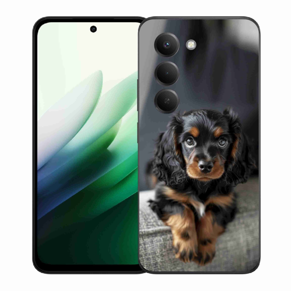 Gelový kryt mmCase na Xiaomi Redmi 15 5G 169mm - roztomilý dlouhosrstý jezevčík