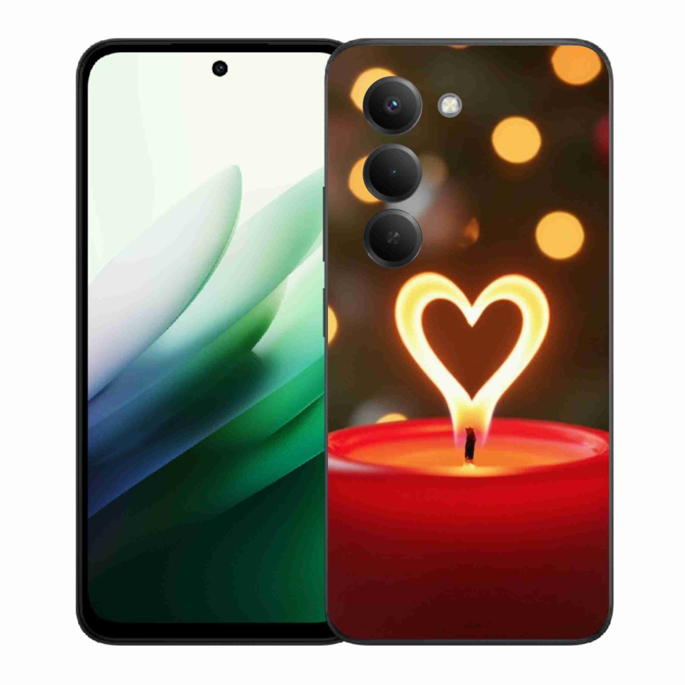 Gelový kryt mmCase na Xiaomi Redmi 15 5G (169mm) - srdce z plamene