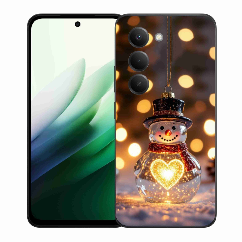 Gelový kryt mmCase na Xiaomi Redmi 15 5G 169mm - svítící vánoční sněhulák