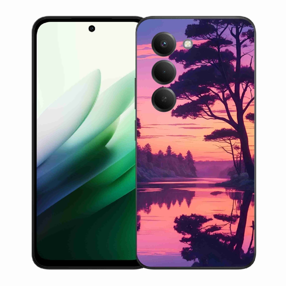 Gelový kryt mmCase na Xiaomi Redmi 15 5G (169mm) - západ slunce nad jezerem