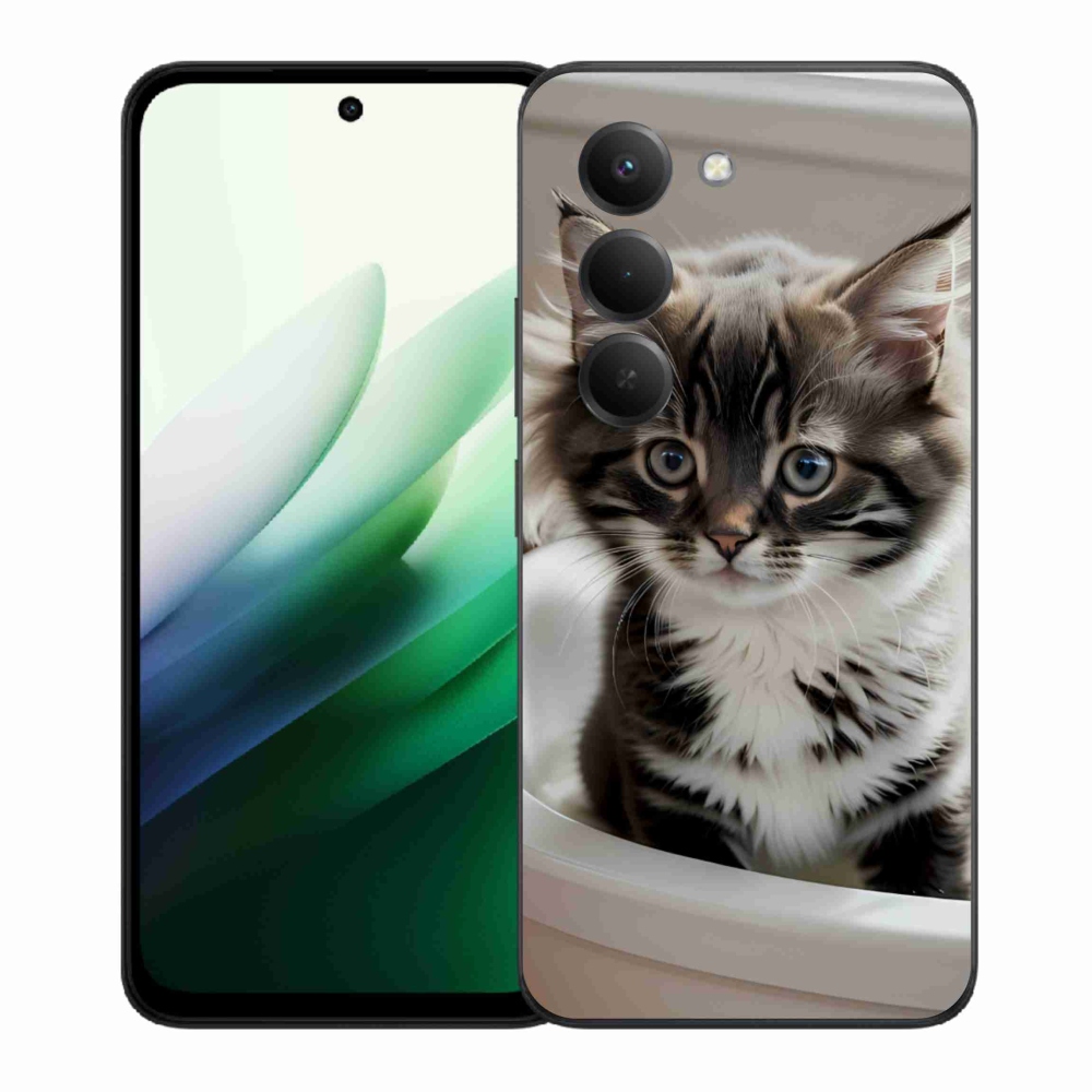 Gelový kryt mmCase na Xiaomi Redmi 15 5G (169mm) - zvědavé kotě