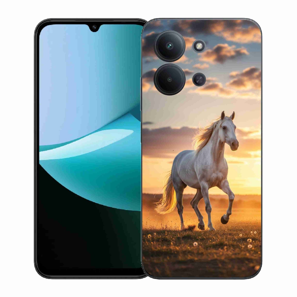 Gelový kryt mmCase na Xiaomi Redmi 15C (171mm) / Poco C85 4G (171mm) - běžící bílý kůň 2