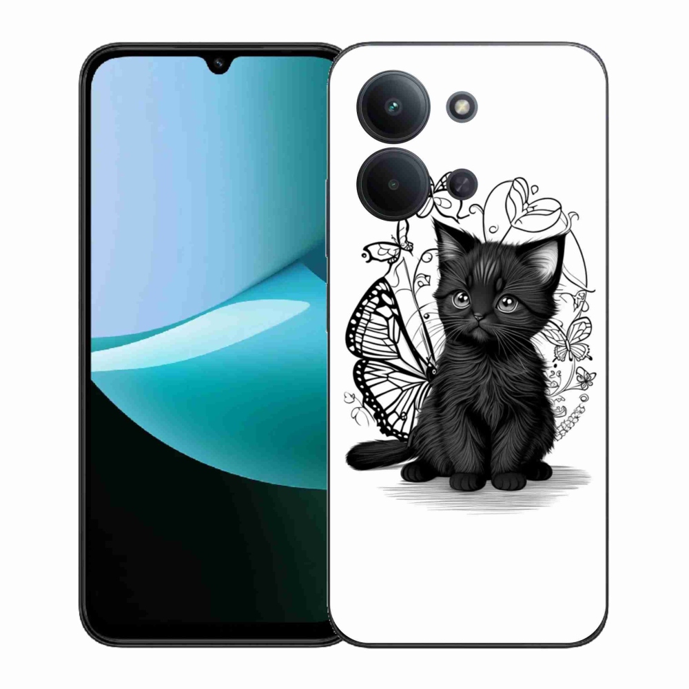 Gelový kryt mmCase na Xiaomi Redmi 15C (171mm) / Poco C85 4G (171mm) - černé kotě