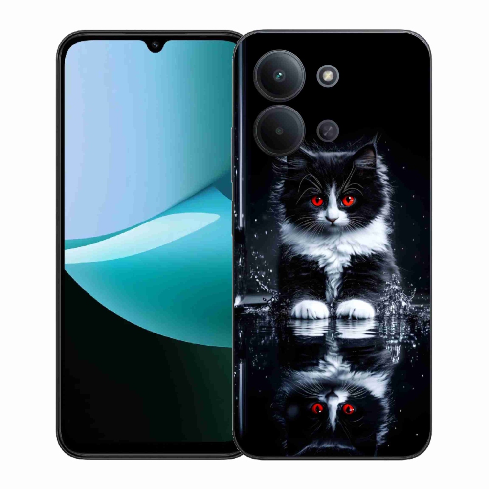 Gelový kryt mmCase na Xiaomi Redmi 15C (171mm) / Poco C85 4G (171mm) - černobílé kotě