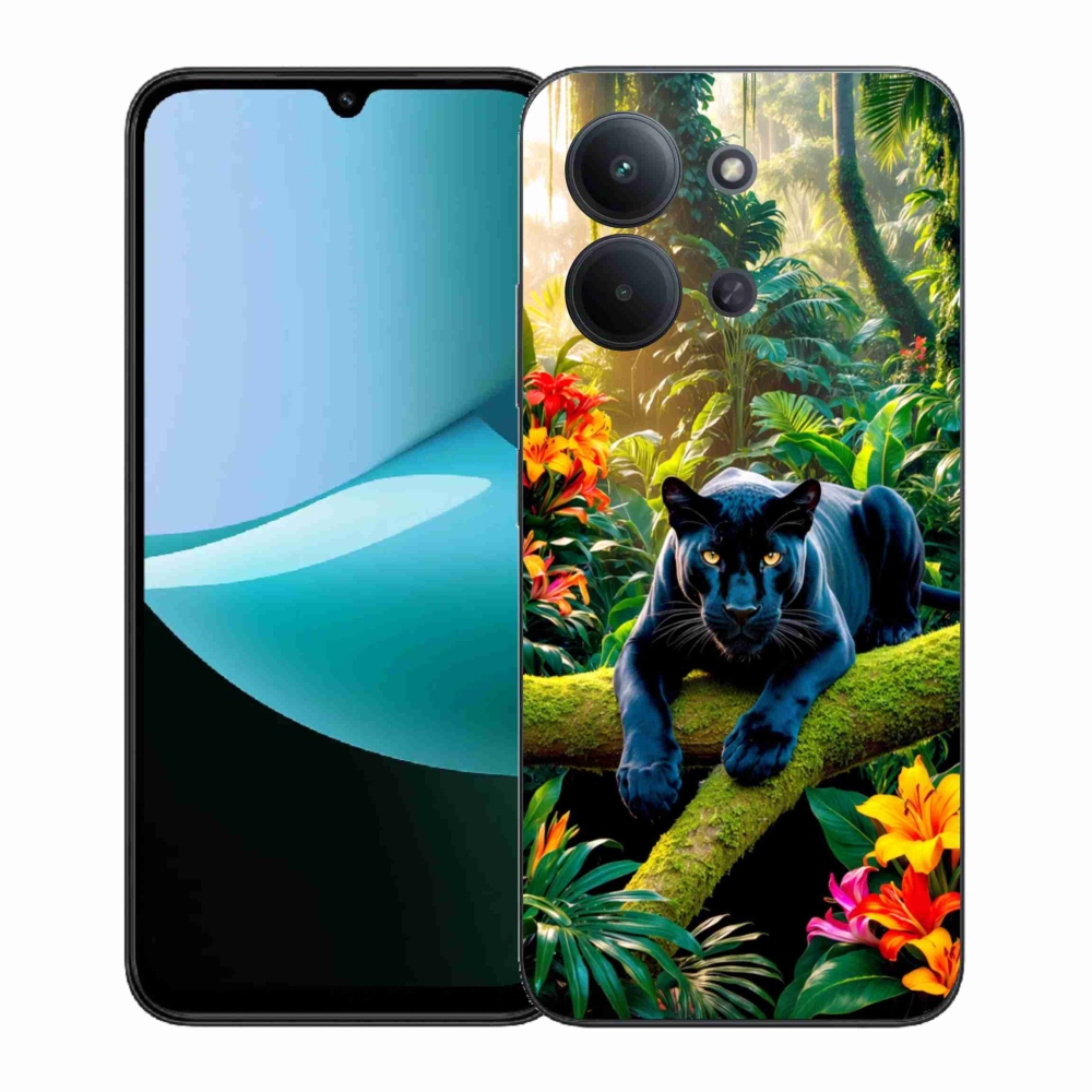 Gelový kryt mmCase na Xiaomi Redmi 15C (171mm) / Poco C85 4G (171mm) - černý panter v džungli