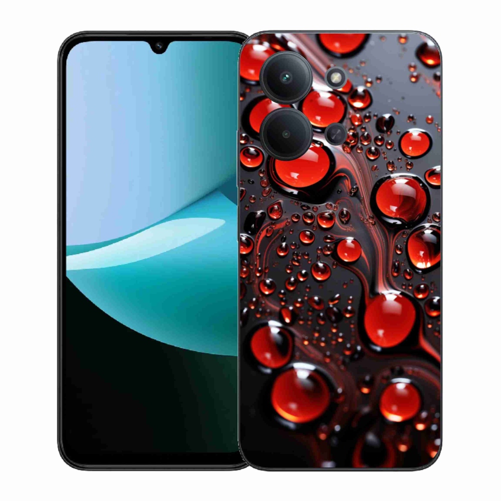 Gelový kryt mmCase na Xiaomi Redmi 15C (171mm) / Poco C85 4G (171mm) - červené kapky 2