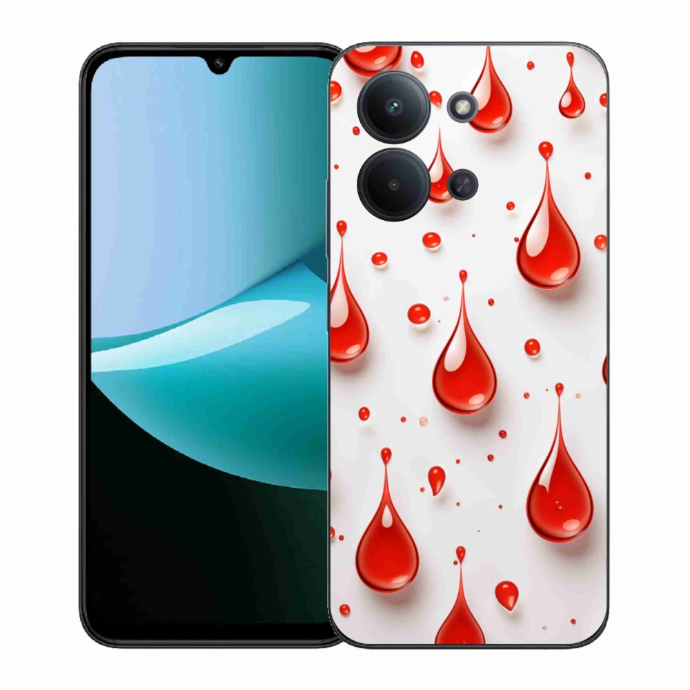 Gelový kryt mmCase na Xiaomi Redmi 15C (171mm) / Poco C85 4G (171mm) - červené kapky