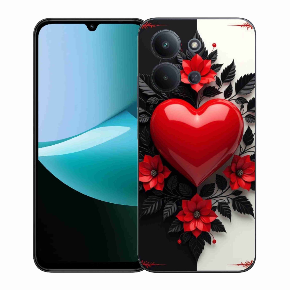 Gelový kryt mmCase na Xiaomi Redmi 15C (171mm) / Poco C85 4G (171mm) - červené srdce