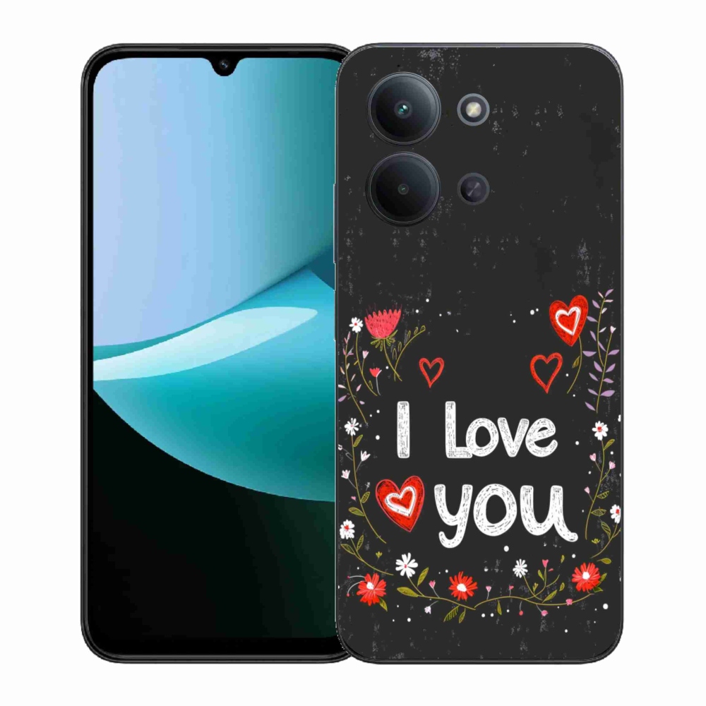 Gelový kryt mmCase na Xiaomi Redmi 15C (171mm) / Poco C85 4G (171mm) - I love you černé pozadí