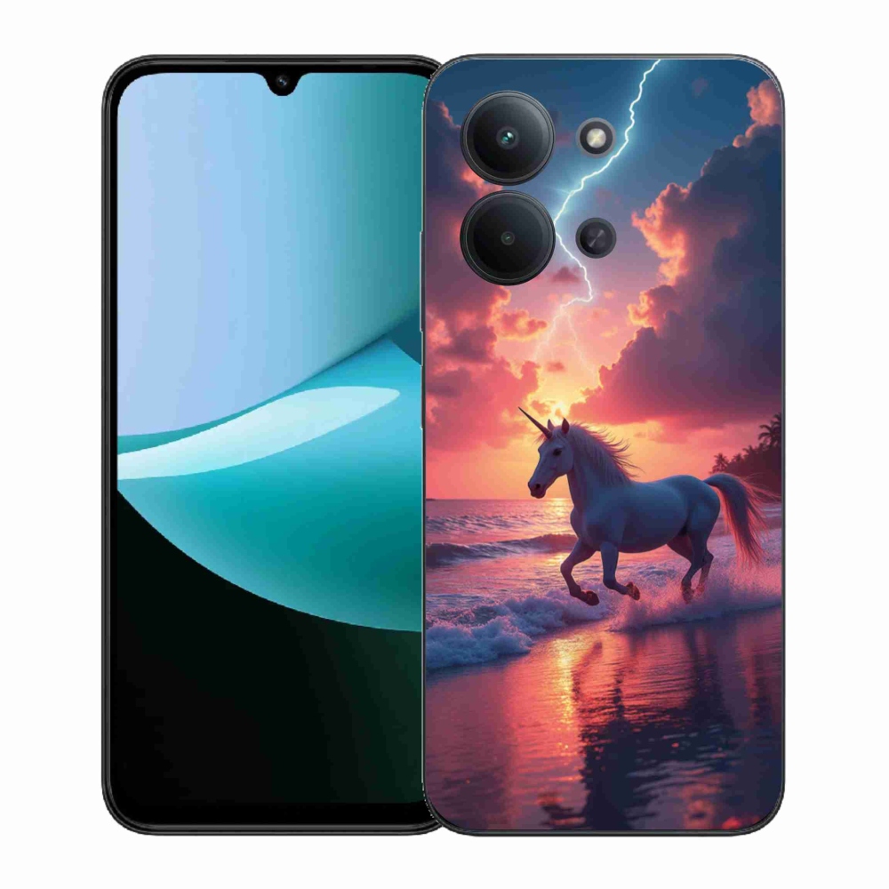 Gelový kryt mmCase na Xiaomi Redmi 15C (171mm) / Poco C85 4G (171mm) - jednorožec na pláži