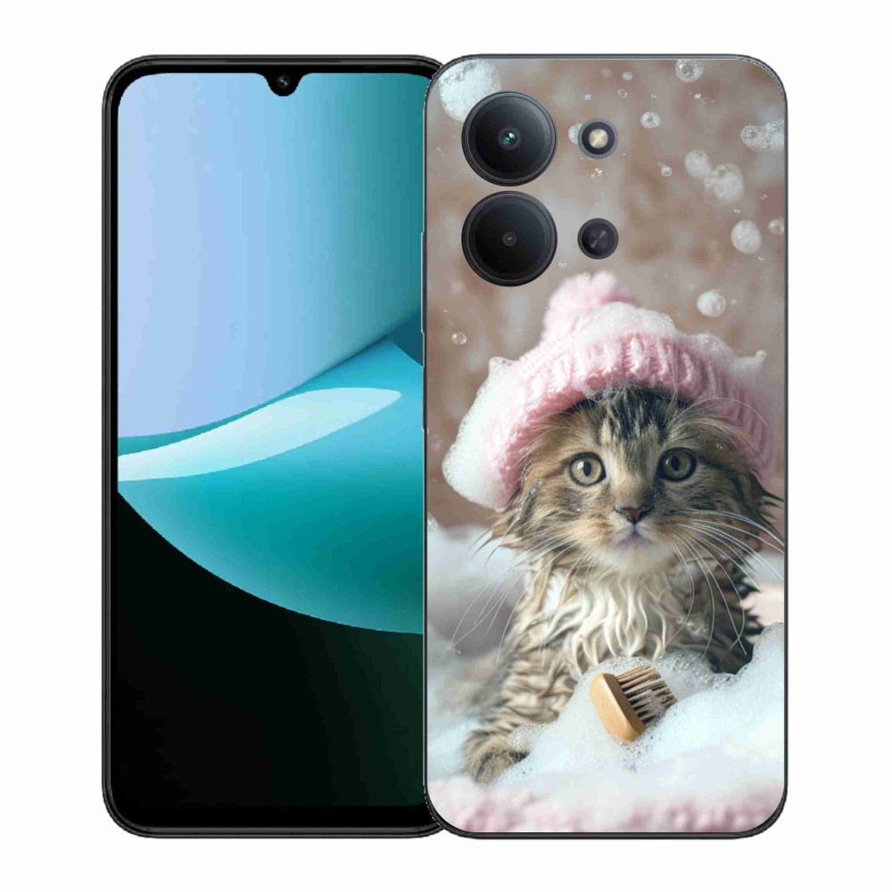 Gelový kryt mmCase na Xiaomi Redmi 15C (171mm) / Poco C85 4G (171mm) - kotě a koupel