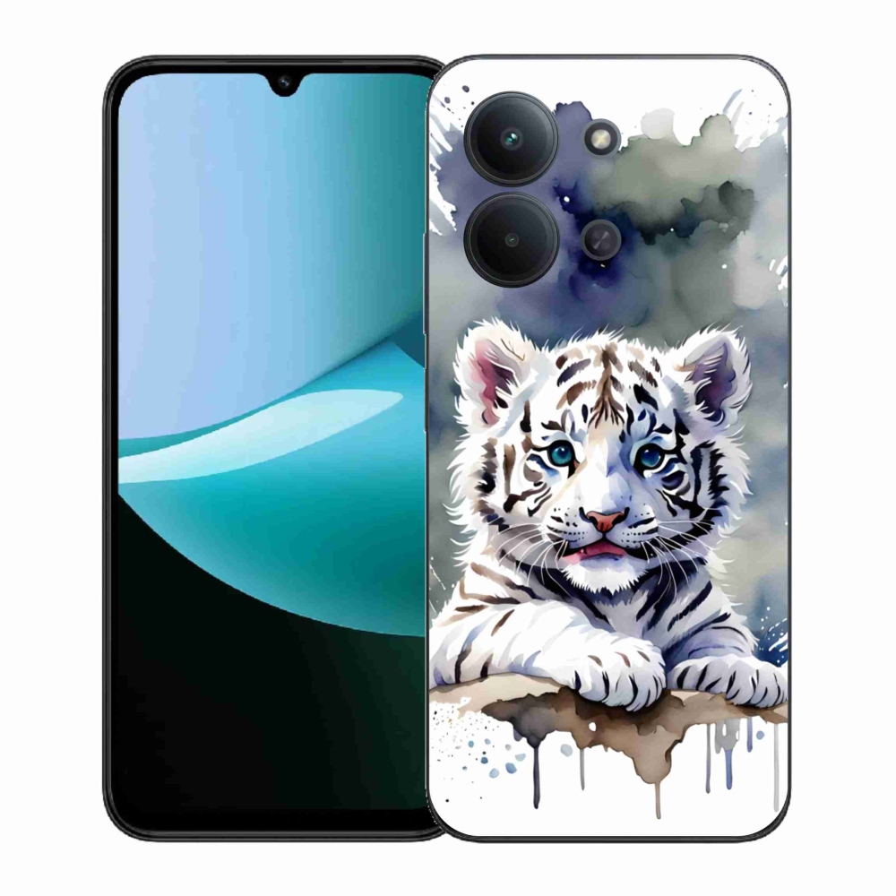 Gelový kryt mmCase na Xiaomi Redmi 15C (171mm) / Poco C85 4G (171mm) - mládě bílého tygra
