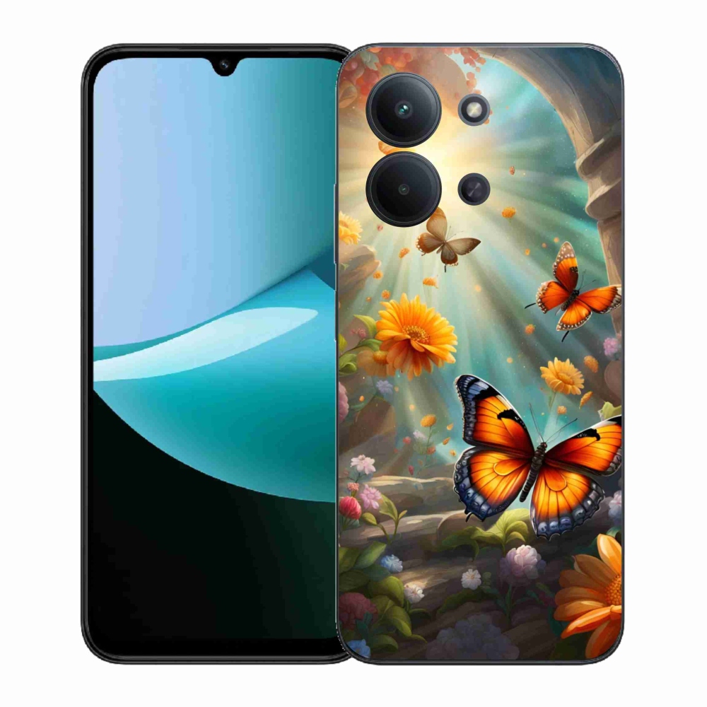 Gelový kryt mmCase na Xiaomi Redmi 15C (171mm) / Poco C85 4G (171mm) - motýlí zahrada 2