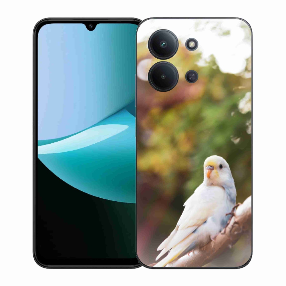 Gelový kryt mmCase na Xiaomi Redmi 15C (171mm) / Poco C85 4G (171mm) - papoušek andulka bílá