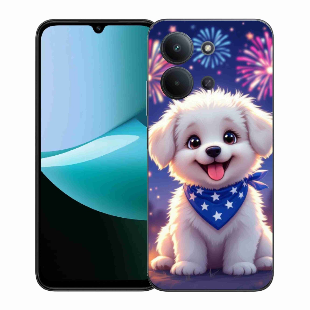 Gelový kryt mmCase na Xiaomi Redmi 15C (171mm) / Poco C85 4G (171mm) - slavnostní štěně