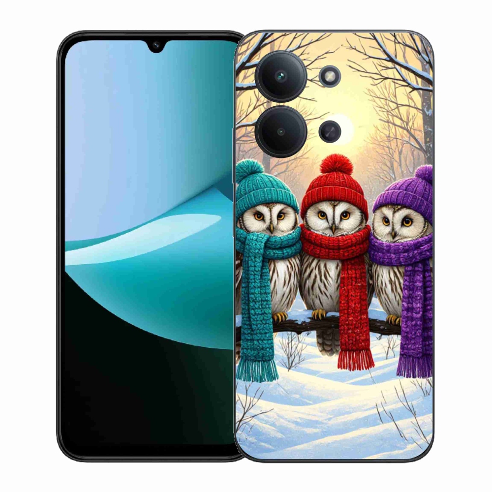 Gelový kryt mmCase na Xiaomi Redmi 15C (171mm) / Poco C85 4G (171mm) - soví přátelé