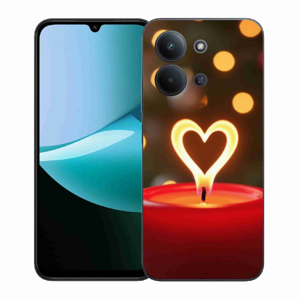 Gelový kryt mmCase na Xiaomi Redmi 15C (171mm) / Poco C85 4G (171mm) - srdce z plamene