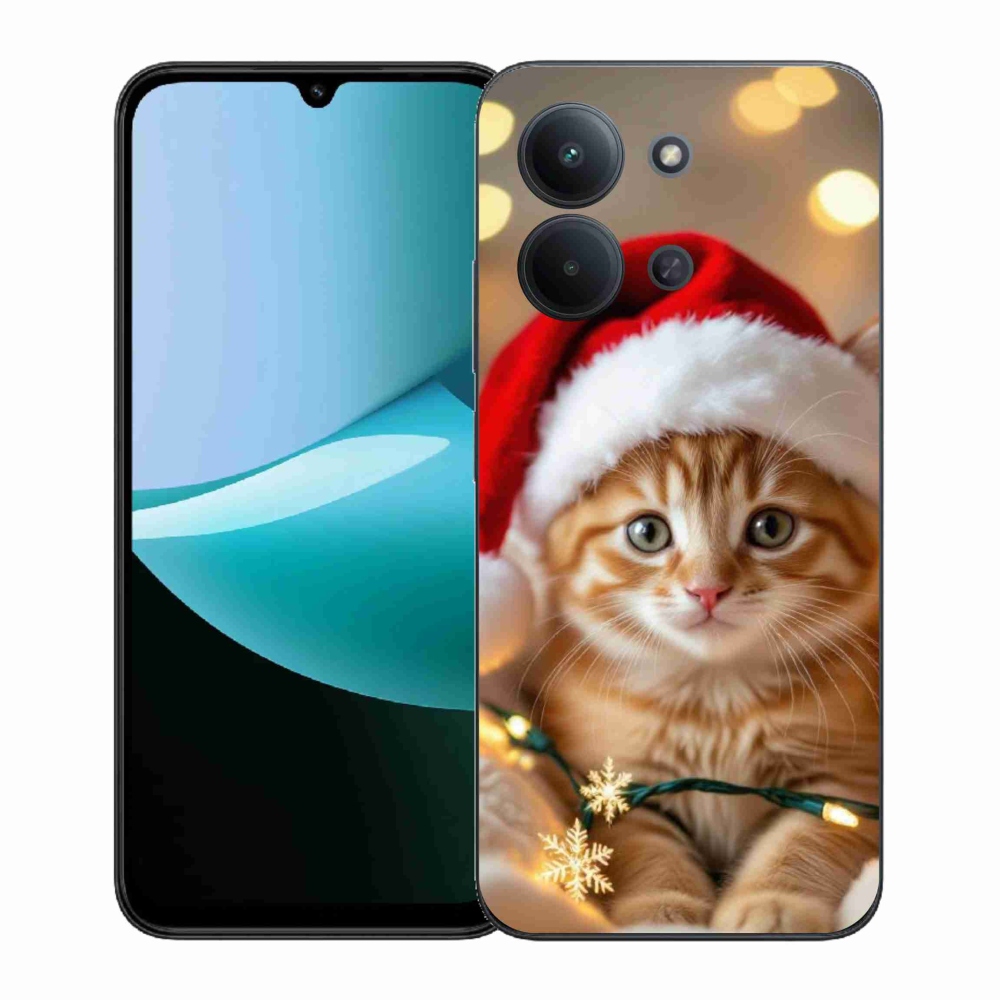 Gelový kryt mmCase na Xiaomi Redmi 15C (171mm) / Poco C85 4G (171mm) - vánoční kotě