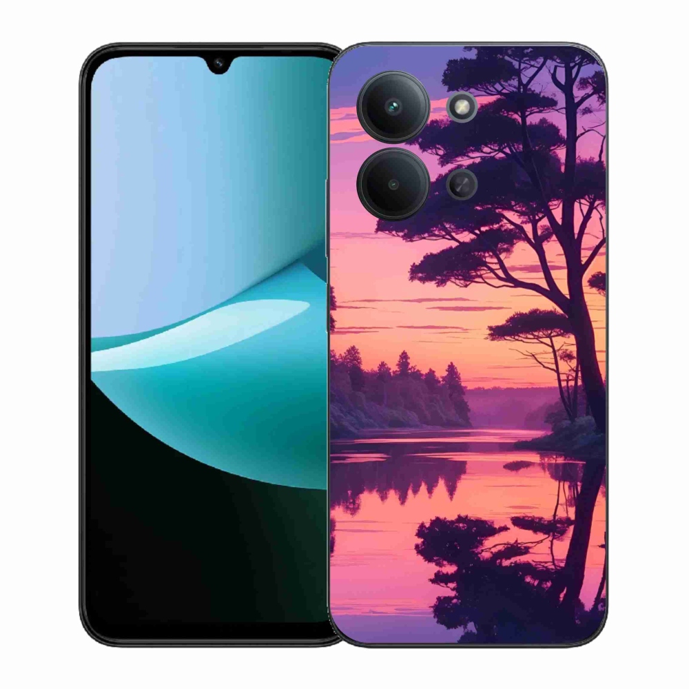 Gelový kryt mmCase na Xiaomi Redmi 15C (171mm) / Poco C85 4G (171mm) - západ slunce nad jezerem