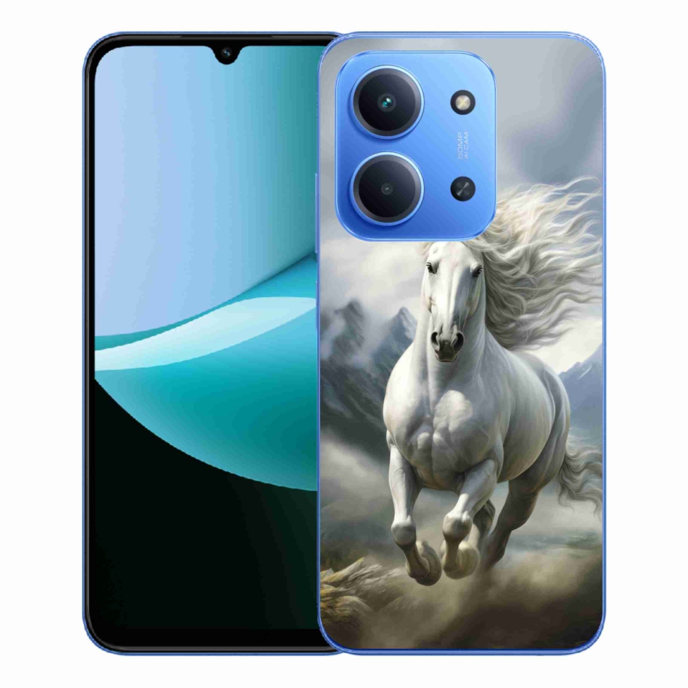 Gelový kryt mmCase na Xiaomi Redmi 15C 173mm - běžící bílý kůň 3