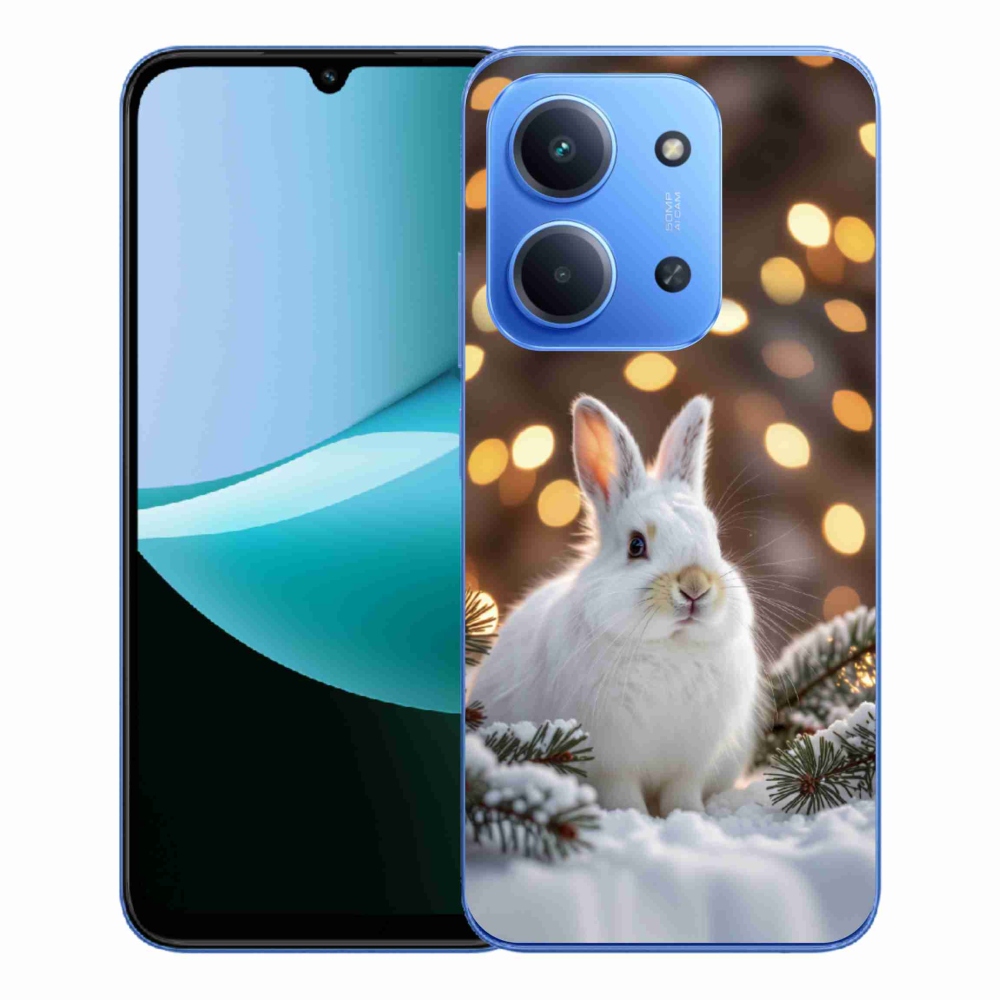 Gelový kryt mmCase na Xiaomi Redmi 15C 173mm - bílý zajíc