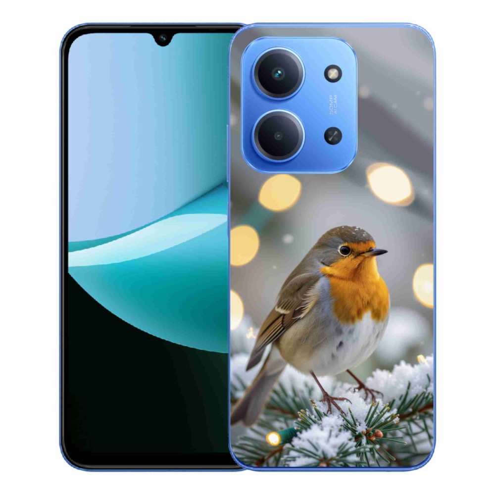 Gelový kryt mmCase na Xiaomi Redmi 15C 173mm - červenka v zimě