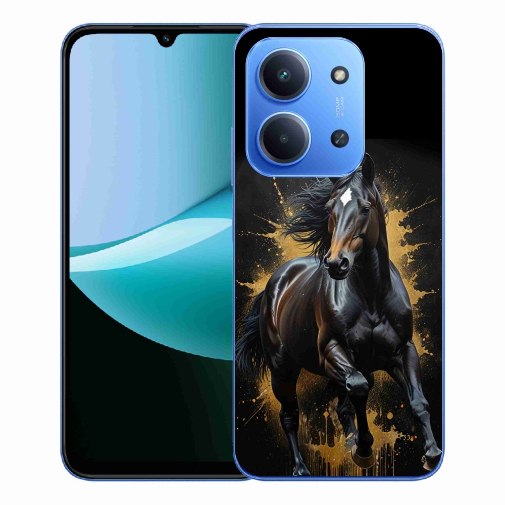 Gelový kryt mmCase na Xiaomi Redmi 15C 173mm - elegantní černý hřebec