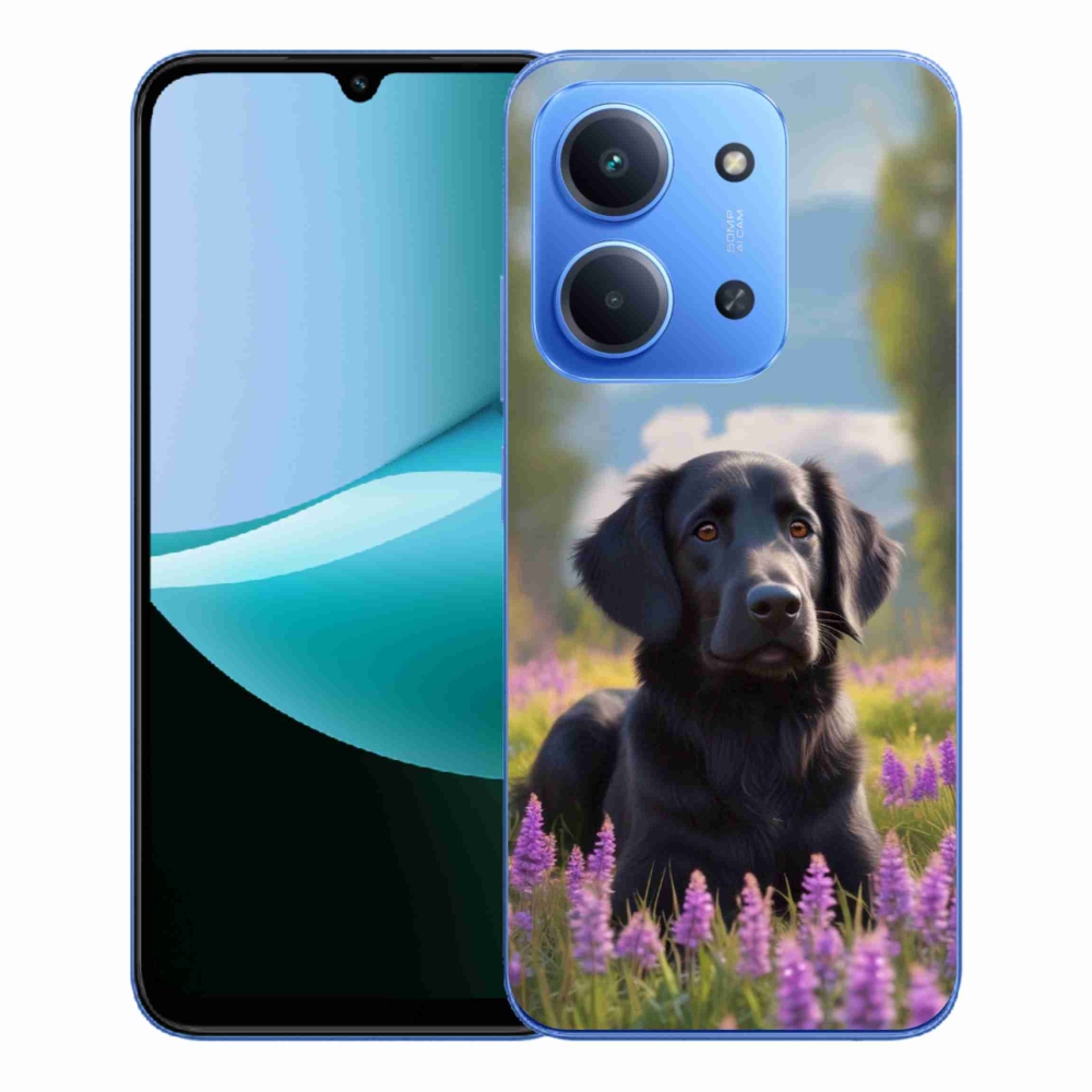 Gelový kryt mmCase na Xiaomi Redmi 15C 173mm - elegantní černý retrívr