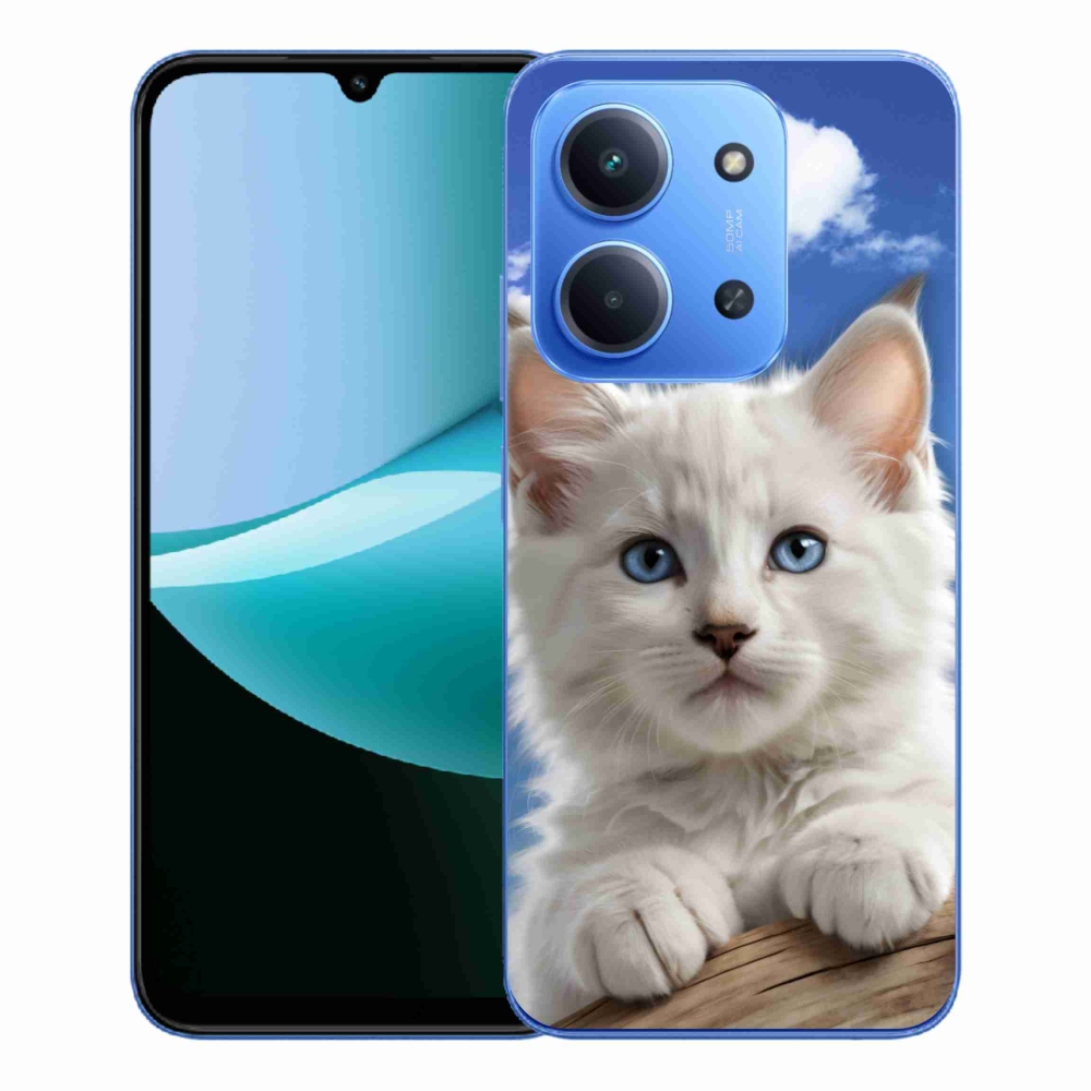 Gelový kryt mmCase na Xiaomi Redmi 15C 173mm - kotě a oblaka