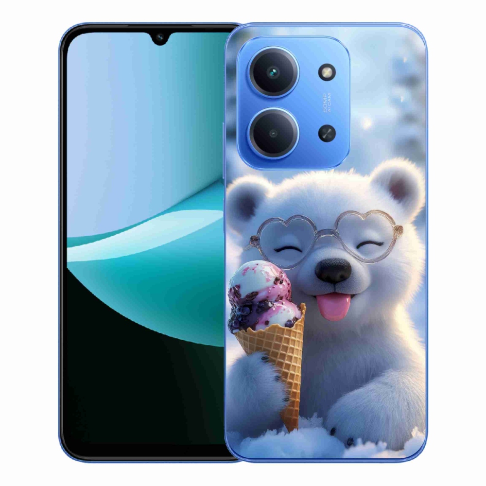 Gelový kryt mmCase na Xiaomi Redmi 15C 173mm - medvídek se zmrzlinou