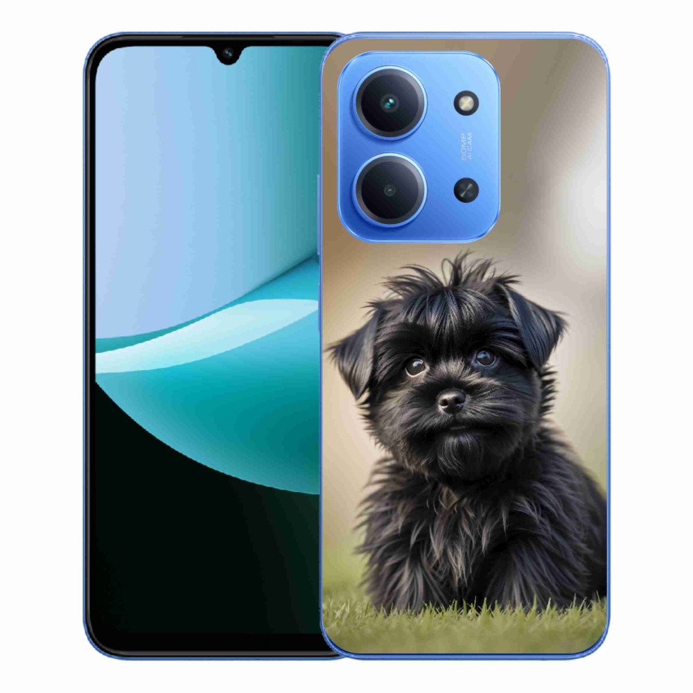 Gelový kryt mmCase na Xiaomi Redmi 15C 173mm - roztomilý černý pejsek
